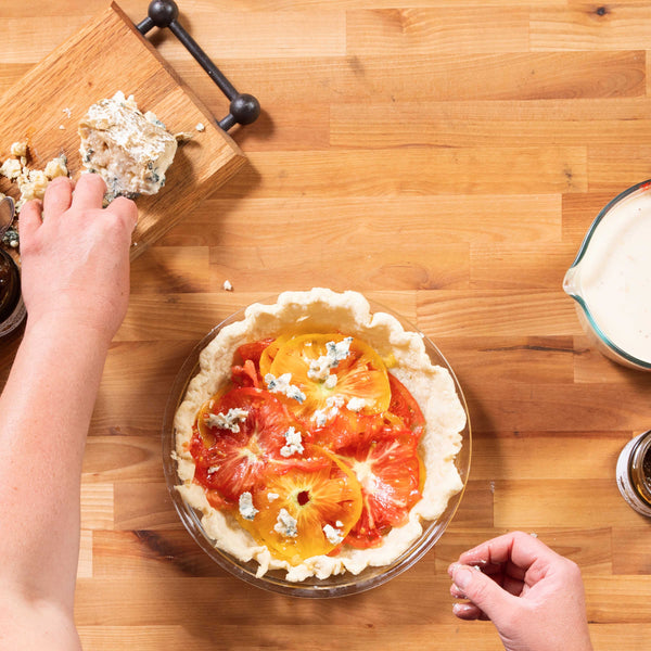 French Onion, Tomato & Blue Cheese Quiche