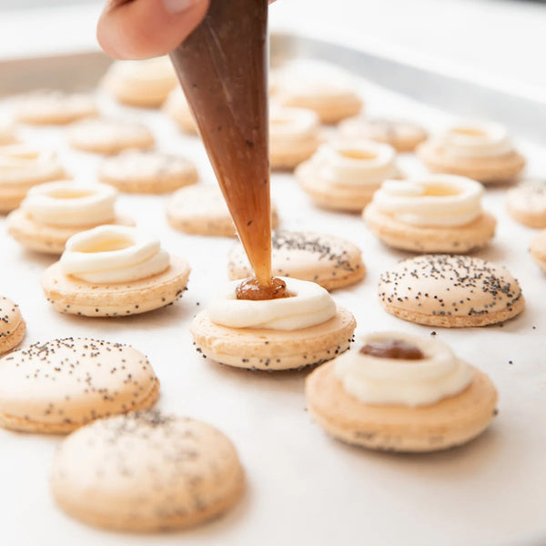 Rhubarb & Dandelion Macarons