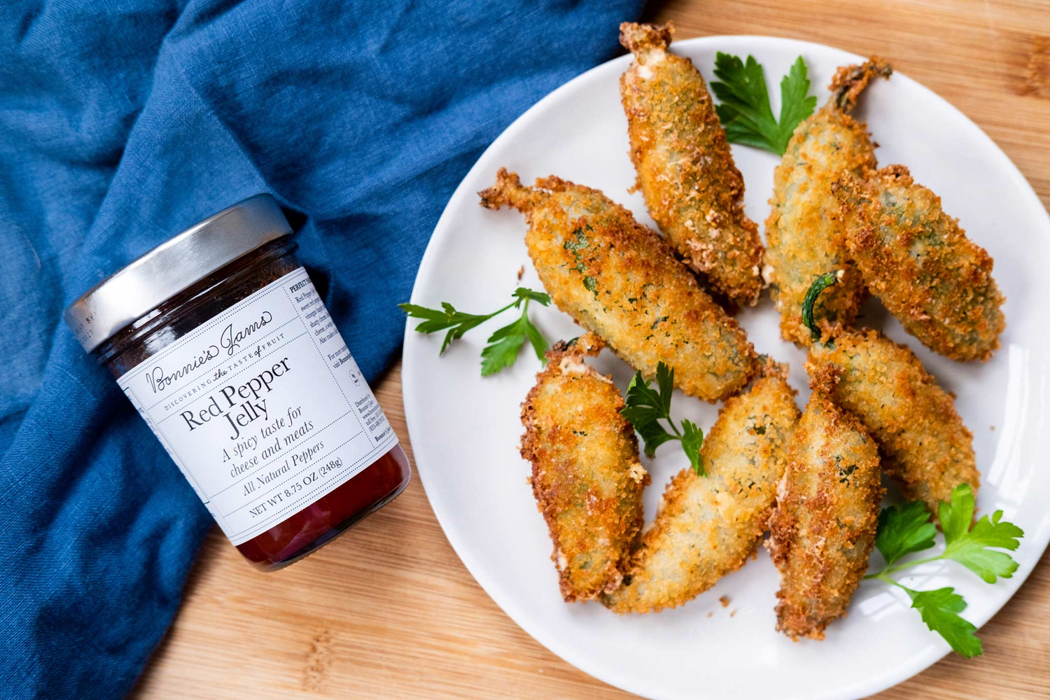 Jalapeño Poppers with Red Pepper Jelly and Cream Cheese