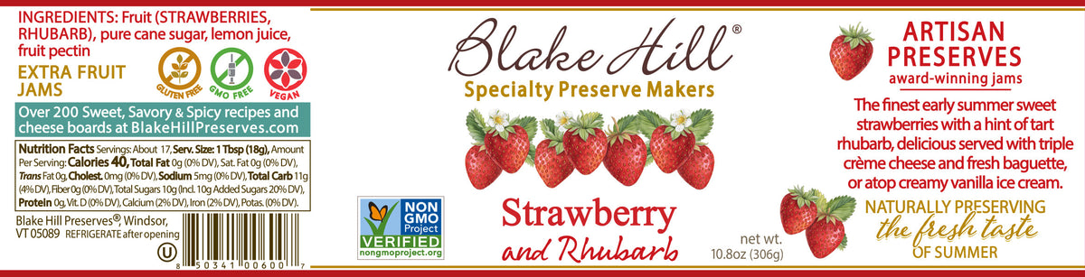 Blake Hill Strawberry Rhubarb Preserve 10.8oz
