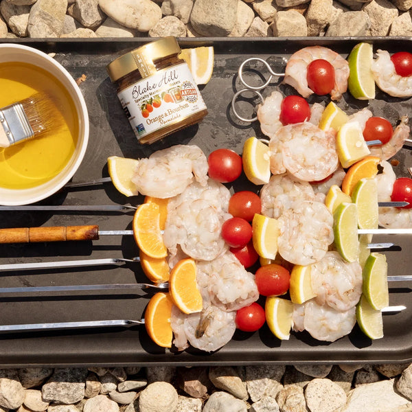 Grilled Shrimp with Orange Bourbon Glaze