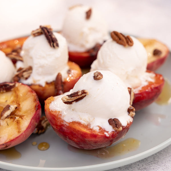 Grilled Peaches with Habanero Honey Glaze
