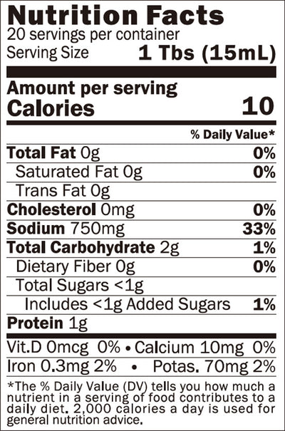 Nutrition for Kuze Fuku Kuze Fuku Ultimate Soy Sauce 10.1 fl oz (300ml)