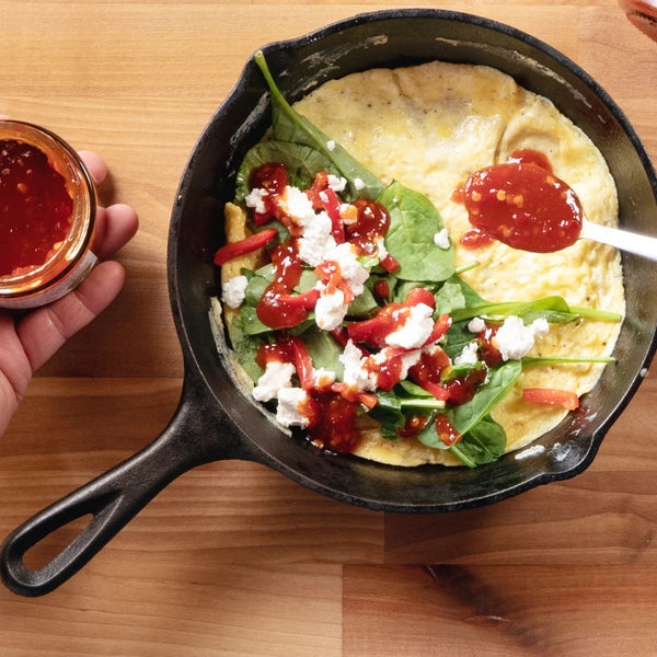 Spicy Fresno Omelette with Goat Cheese