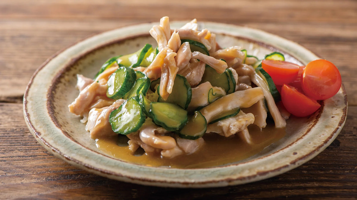 Steamed Chicken and Cucumber with Yuzu Miso Premium Sauce